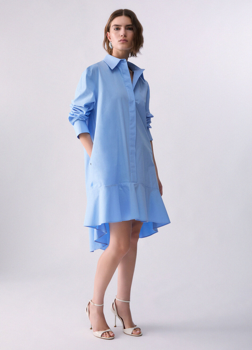 Poplin shirt dress light blue Liu Jo - large image number 5