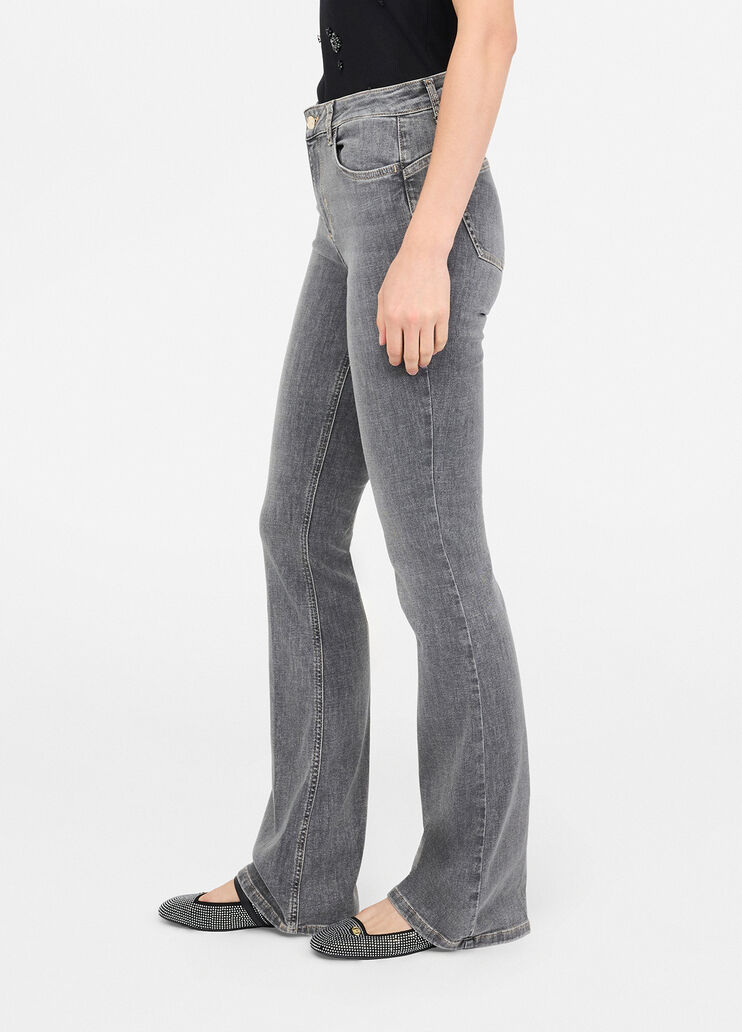 High-rise flared jeans grey denim Liu Jo - large image number 3
