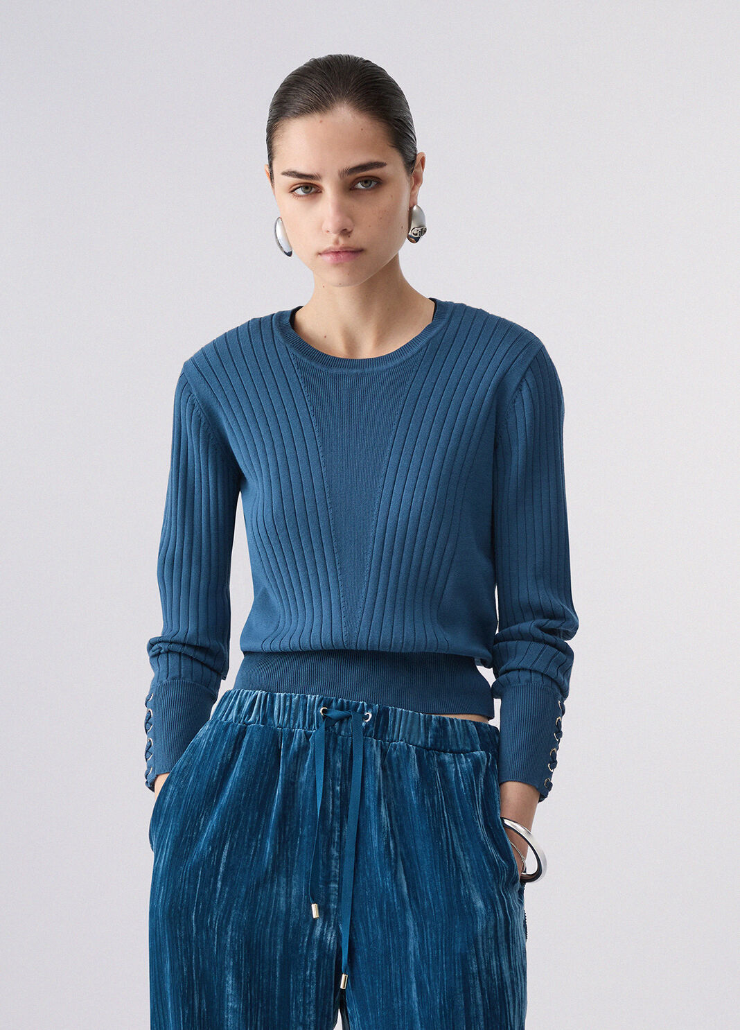 Pull avec Lacets bleu Liu Jo - large image number 0