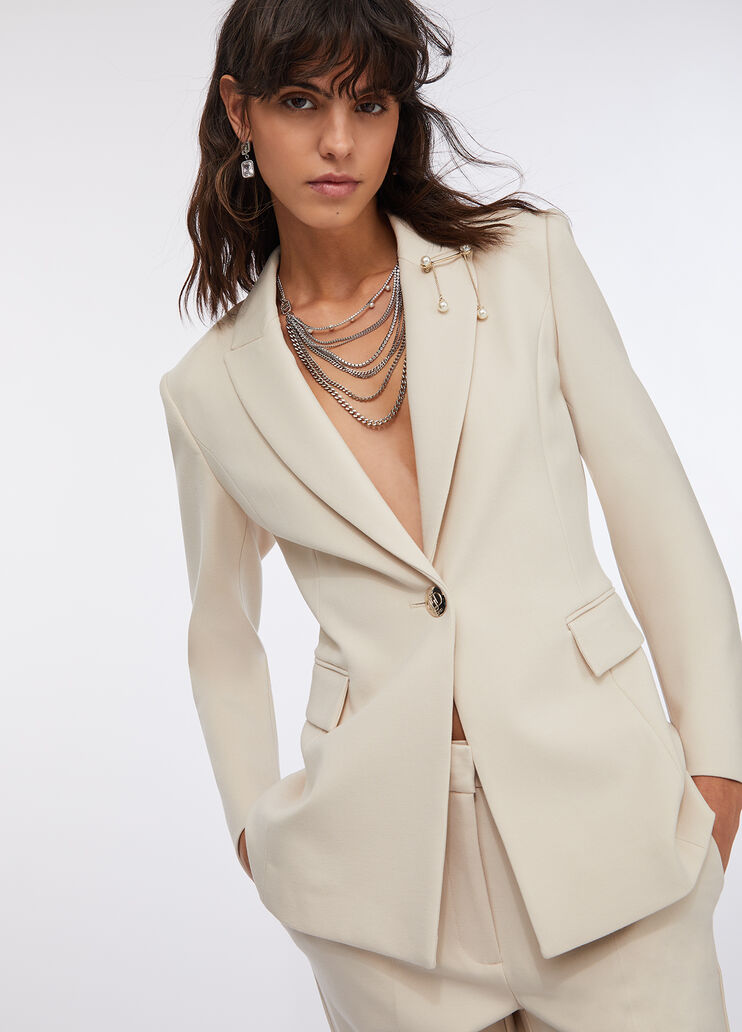 Blazer with brooch detail white Liu Jo - medium