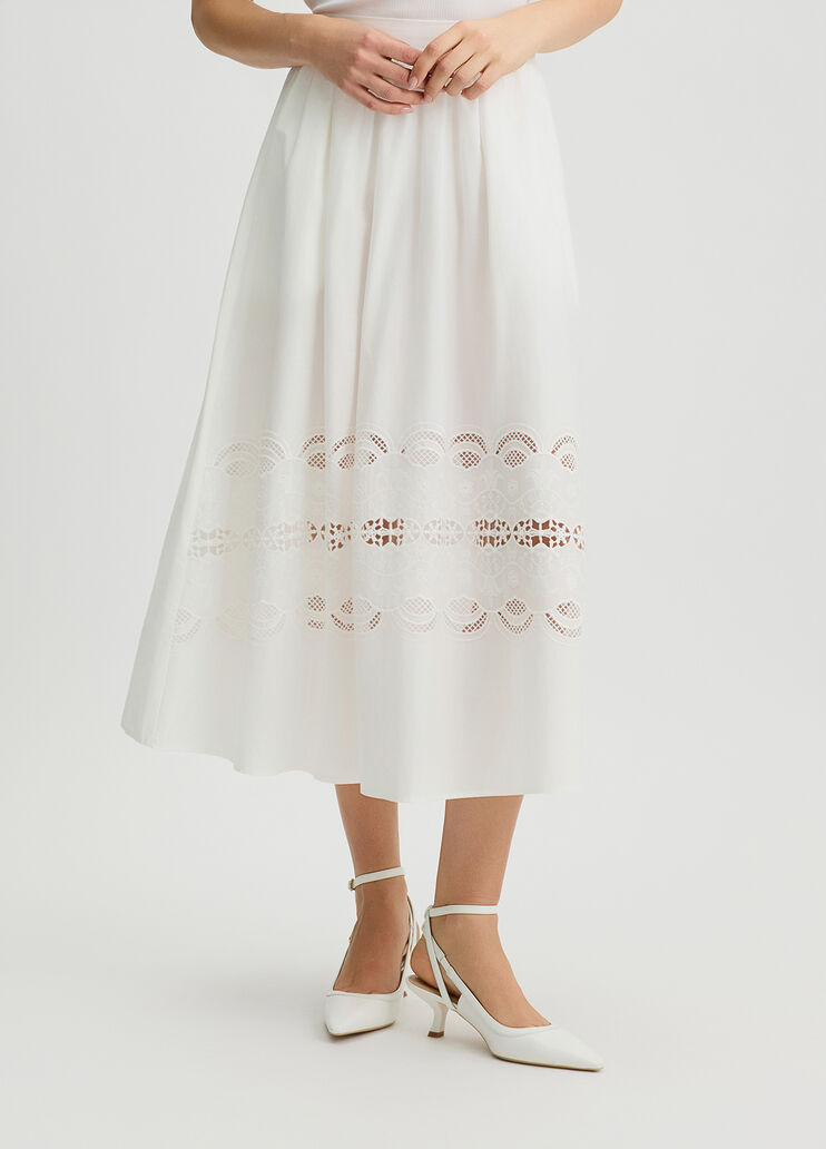 Embroidered cotton skirt beige Liu Jo - large image number 0 Embroidered cotton skirt beige Liu Jo - large image number 0