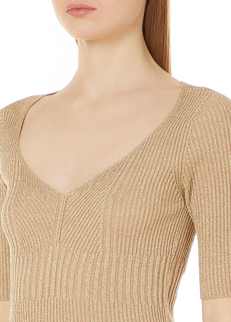 Lurex® knit top gold Liu Jo - large image number 2 Lurex® knit top gold Liu Jo - large image number 2