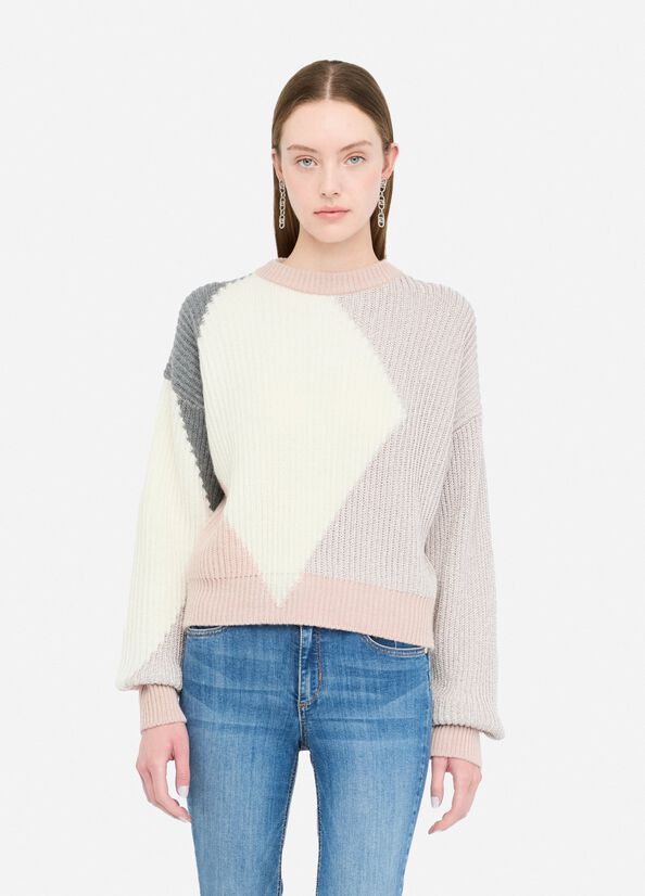 Wollpullover mit Intarsien Beige Liu Jo - large image number 0