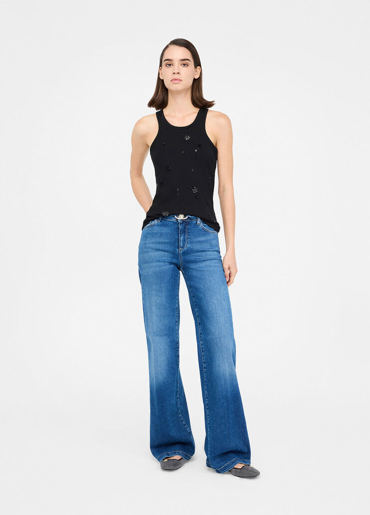 Flared jeans with belt blue denim Liu Jo - medium Flared jeans with belt blue denim Liu Jo - medium