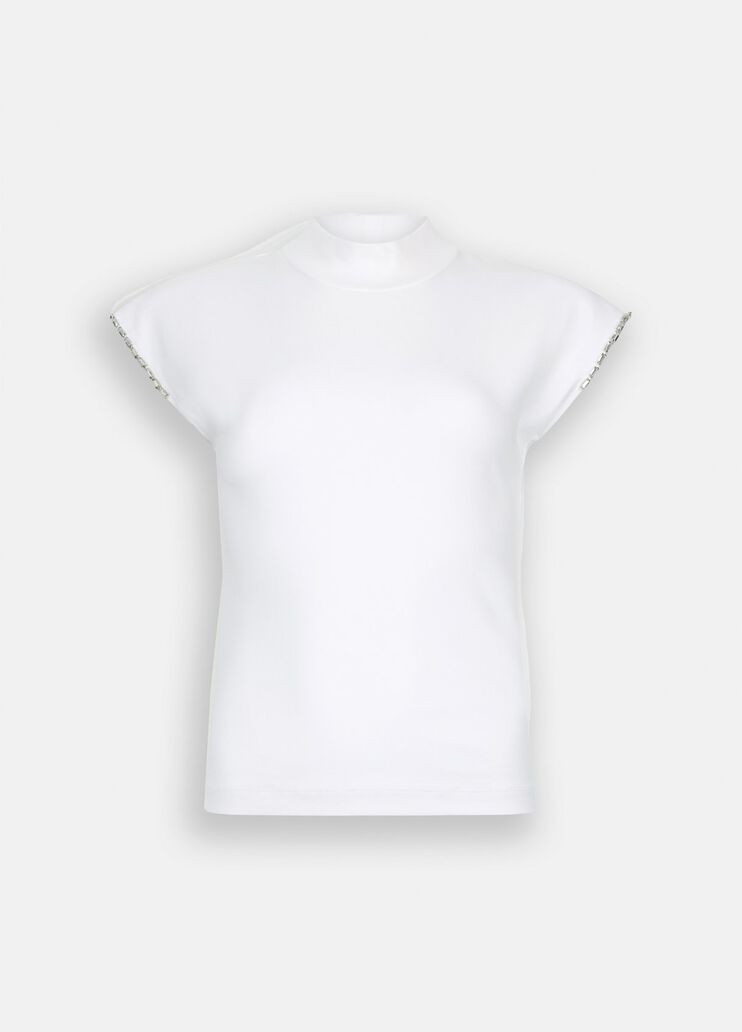 Cotton T-shirt with rhinestones white Liu Jo - large image number 5 Cotton T-shirt with rhinestones white Liu Jo - large image number 5