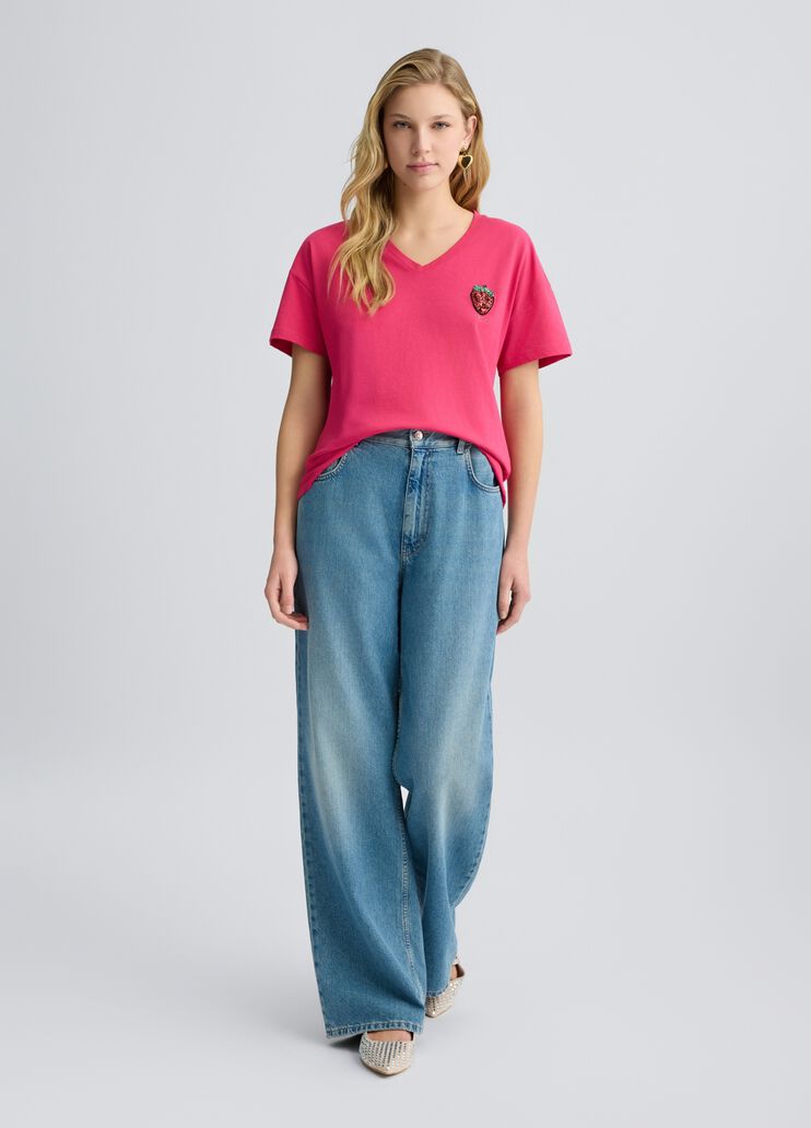 T-shirt with strawberry pink Liu Jo - medium T-shirt with strawberry pink Liu Jo - medium