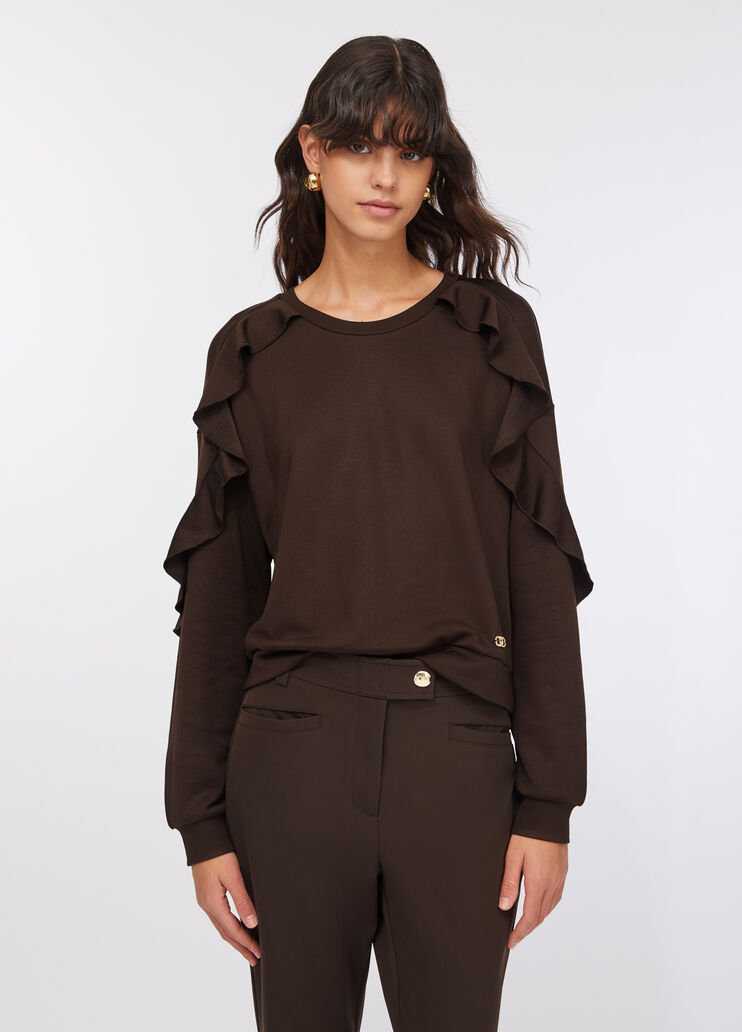 Sweatshirt with ruching chocolate Liu Jo - large image number 0