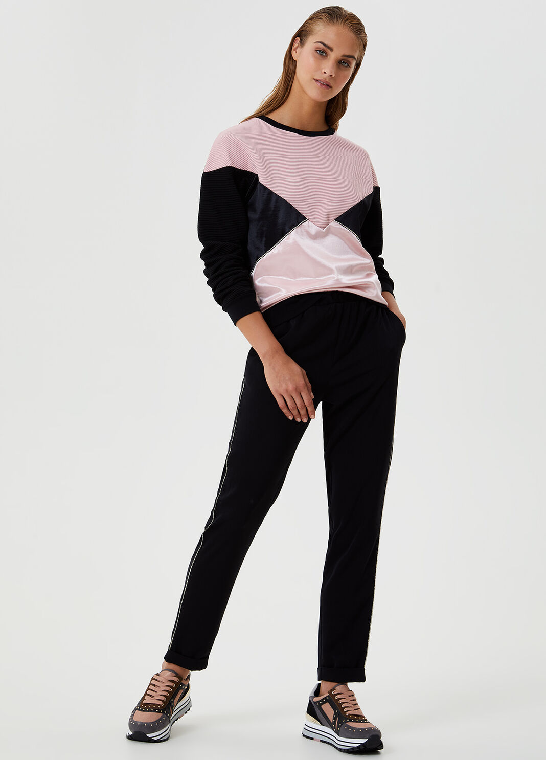 Sweatshirt with inserts and appliqu&eacute;s Pink Liu Jo - large image number 3