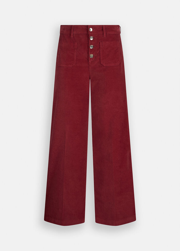 Flared velvet trousers red Liu Jo - large image number 6 Flared velvet trousers red Liu Jo - large image number 6