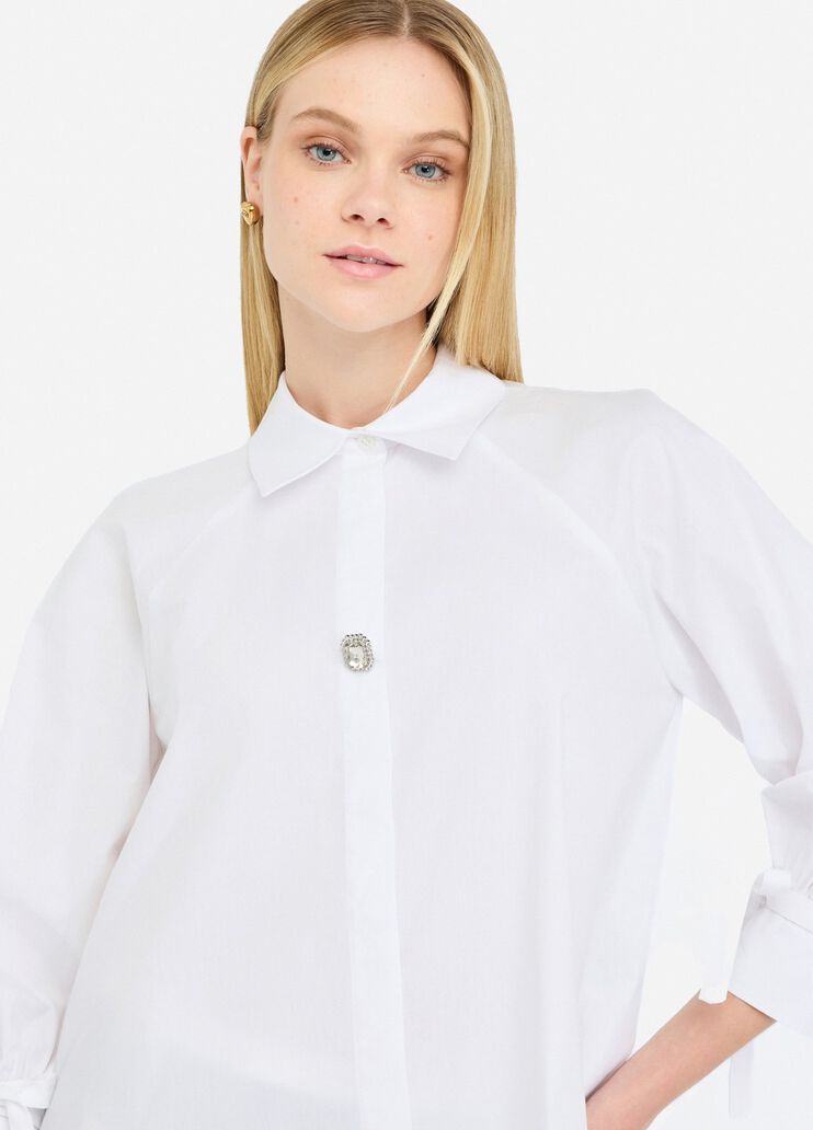 Cotton shirt with ties white Liu Jo - medium Cotton shirt with ties white Liu Jo - medium