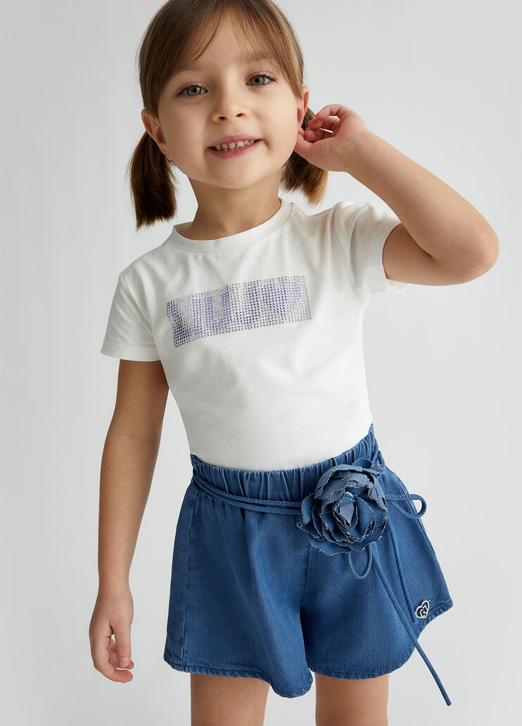 Cotton T-shirt with logo and rhinestones white Liu Jo - medium Cotton T-shirt with logo and rhinestones white Liu Jo - medium