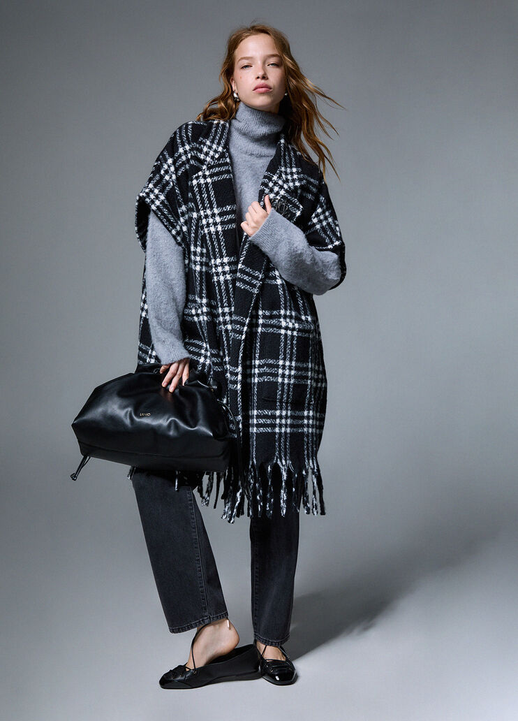 Poncho lang Jacquard schwarz Liu Jo - medium