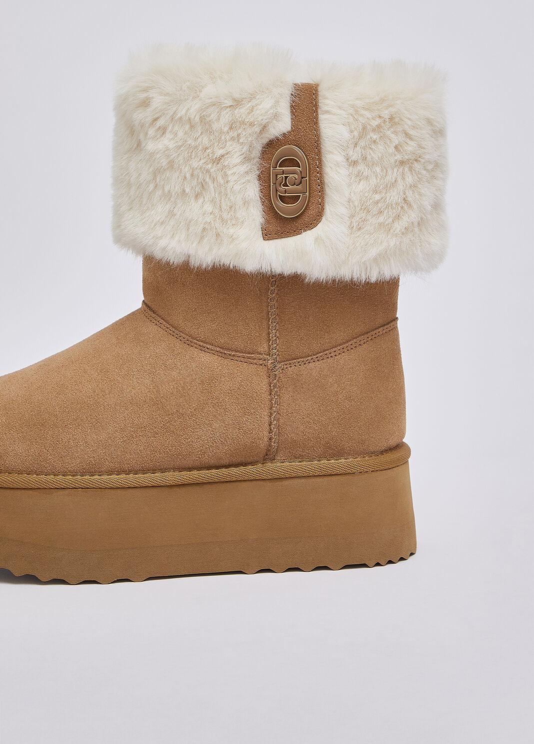 Stivaletti in suede con risvolto cognac Liu Jo - large image number 4
