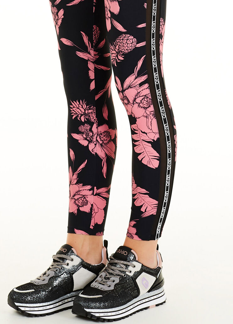 Leggings with logo bands Black/Pink Liu Jo - large image number 2 Leggings with logo bands Black/Pink Liu Jo - large image number 2