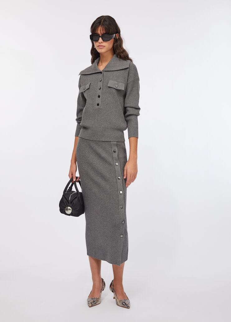 Long mesh skirt grey Liu Jo - large image number 5