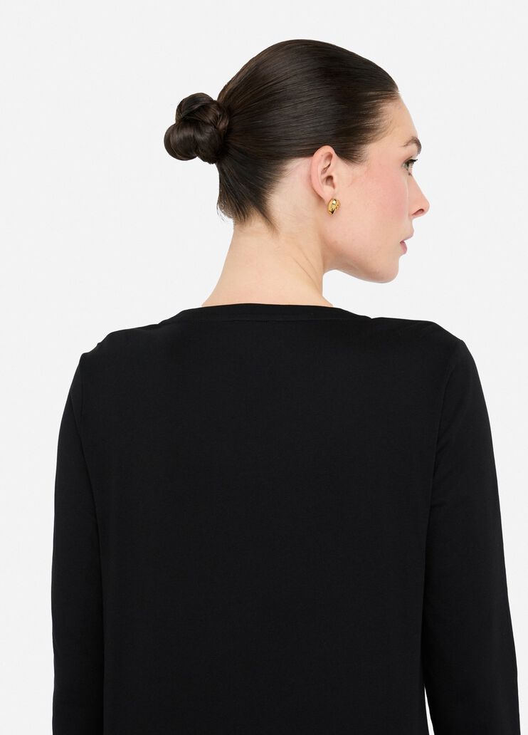 T-shirt en coton avec logo noir et monogramme Liu Jo - large image number 4