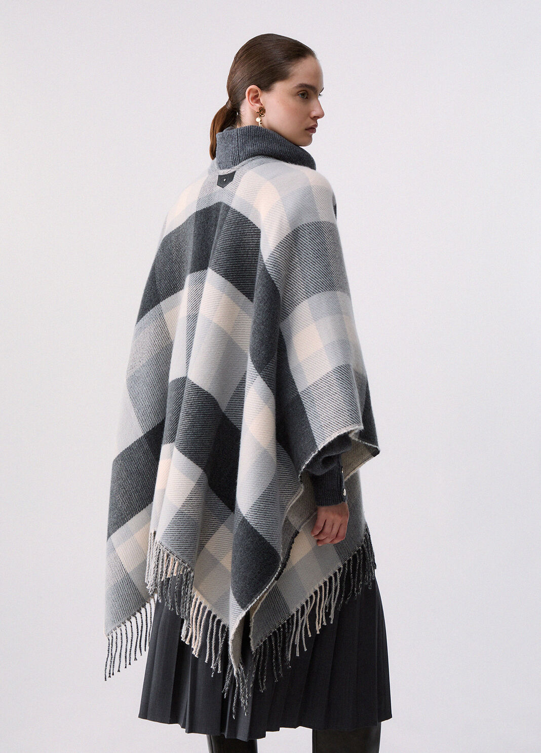 Poncho kariert Jacquard Anthrazit Liu Jo - large image number 1
