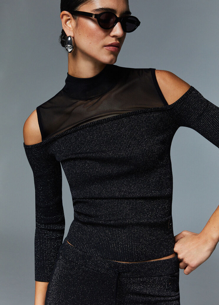 Maglia con inserti in mesh nero Liu Jo - medium