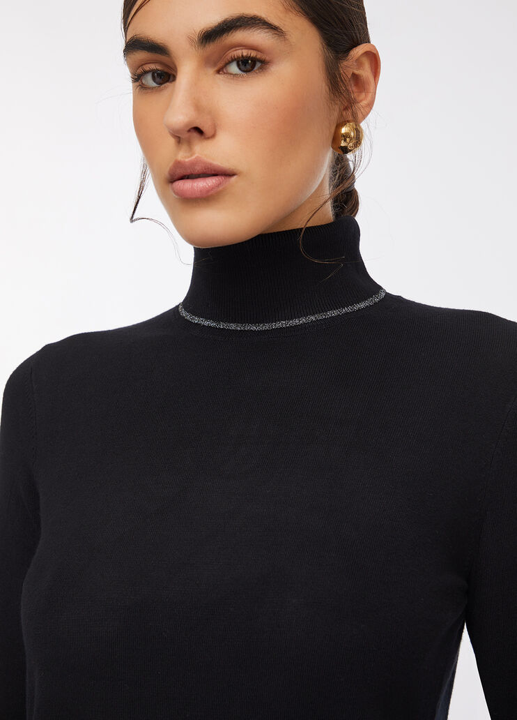 Polo-neck with lurex® details black Liu Jo - medium