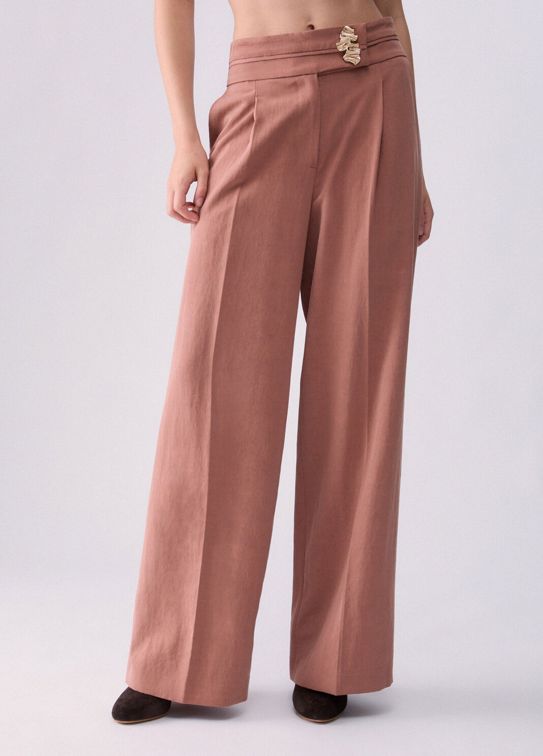 Trousers wide in tencel peony Liu Jo - large image number 0
