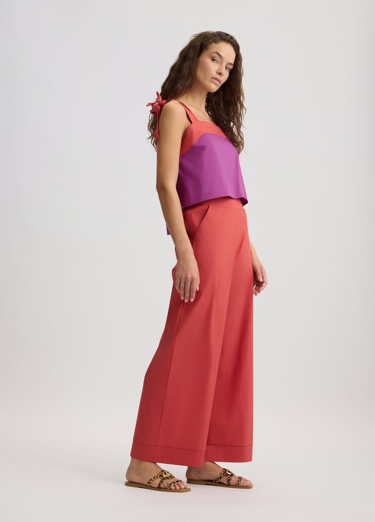 Cotton palazzo trousers red Liu Jo - large image number 3 Cotton palazzo trousers red Liu Jo - large image number 3