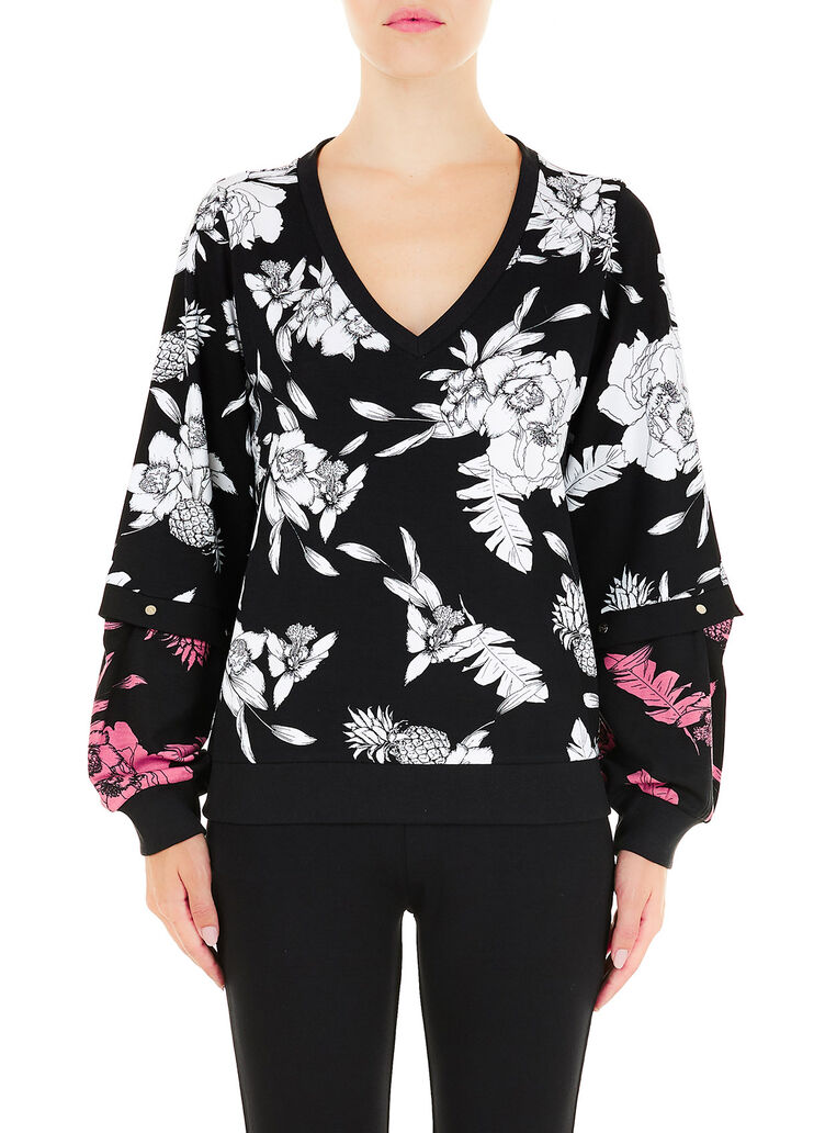 Felpa con borchie Nero/bianco Liu Jo - large image number 0