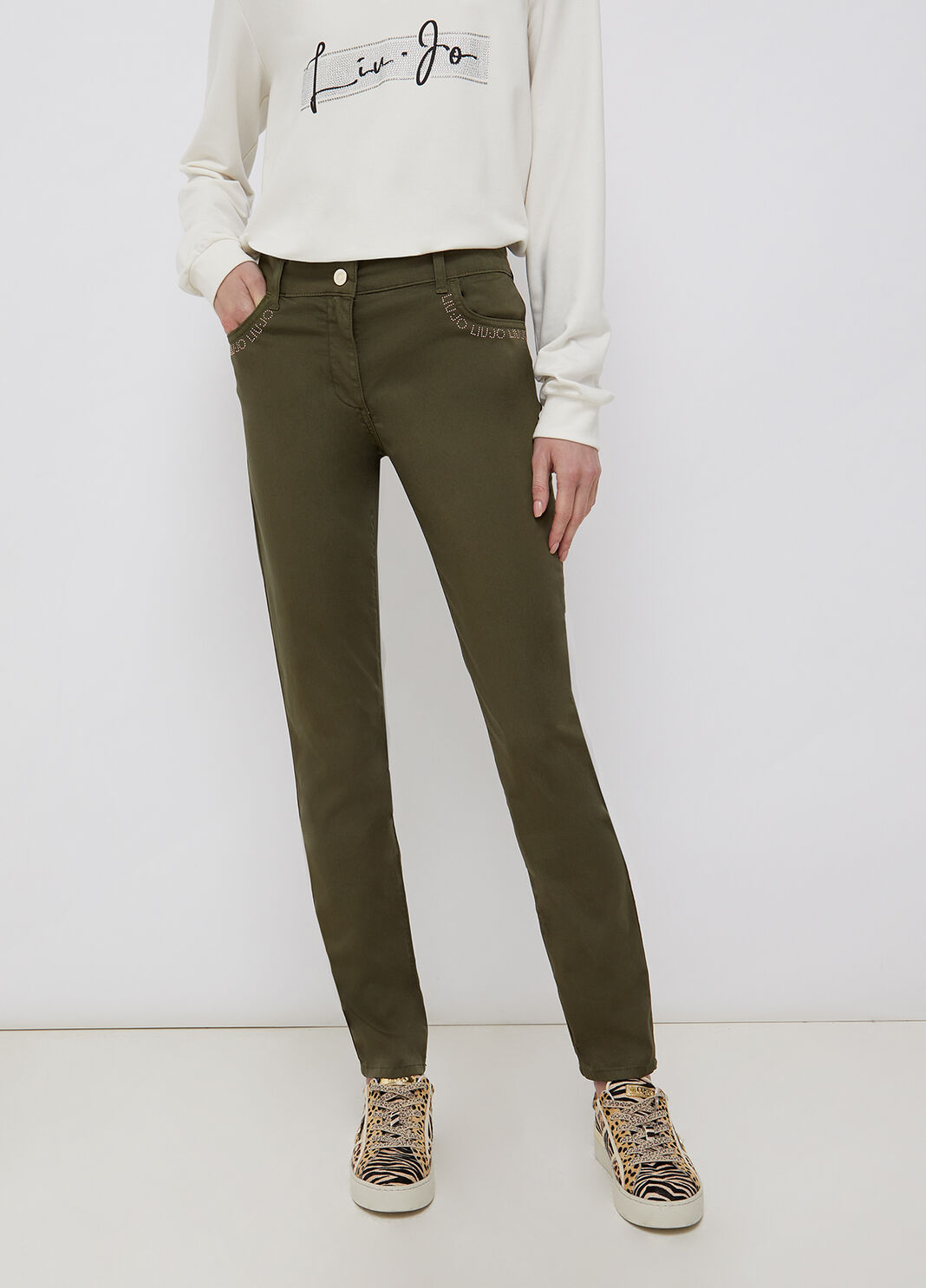 Trousers with gemstones mimetic Liu Jo - large image number 0