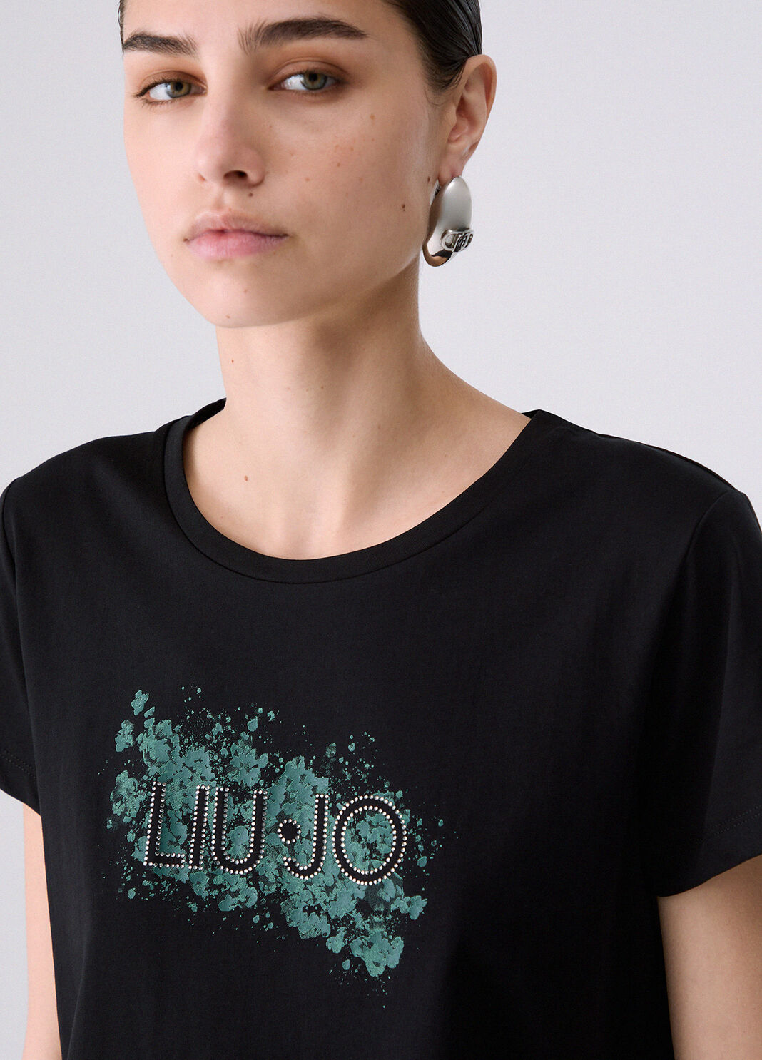 T-shirt avec logo noir Liu Jo - large image number 4