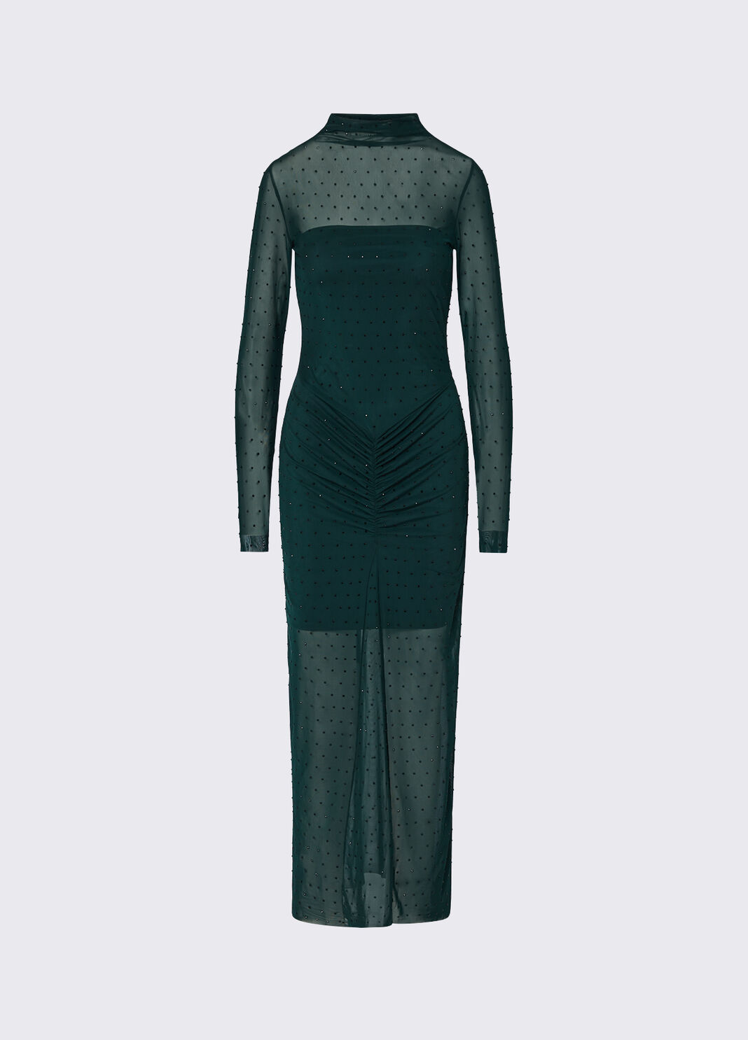 Long tulle dress with rhinestones dark green Liu Jo - large image number 6