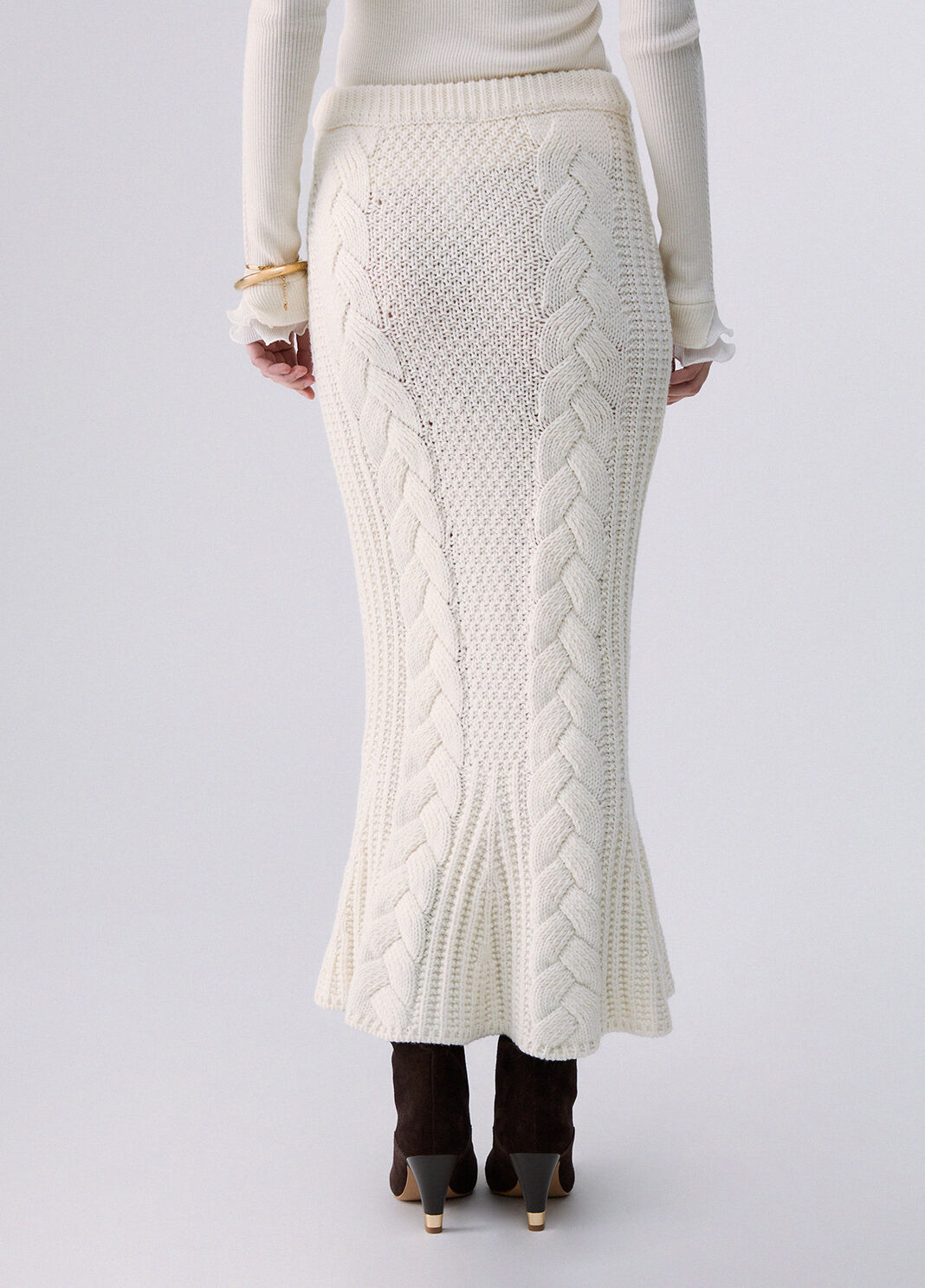 Knit Midi Skirt white wool Liu Jo - large image number 1