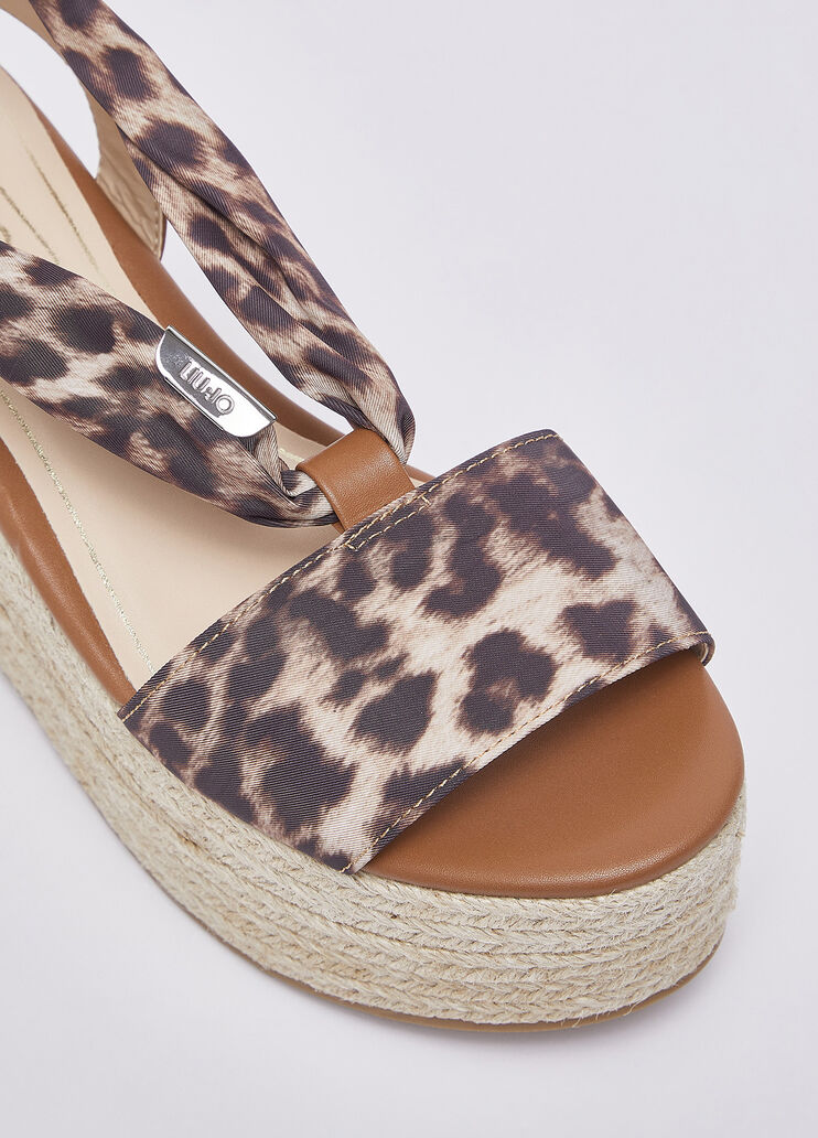 Wedge sandals with foulard animal print Liu Jo - medium