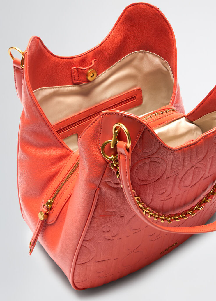 Large bag with bejewelled chain orange Liu Jo - large image number 3 Large bag with bejewelled chain orange Liu Jo - large image number 3