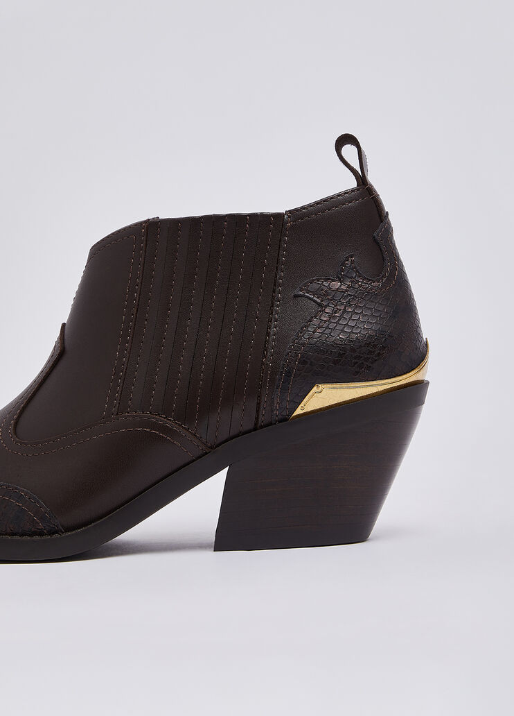 Cowboy ankle boots with python print mocha Liu Jo - medium