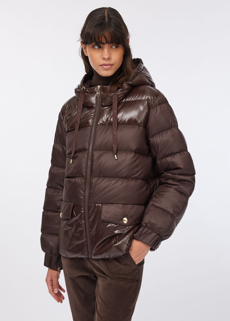 Veste en nylon matelassé chocolat Liu Jo - large image number 0