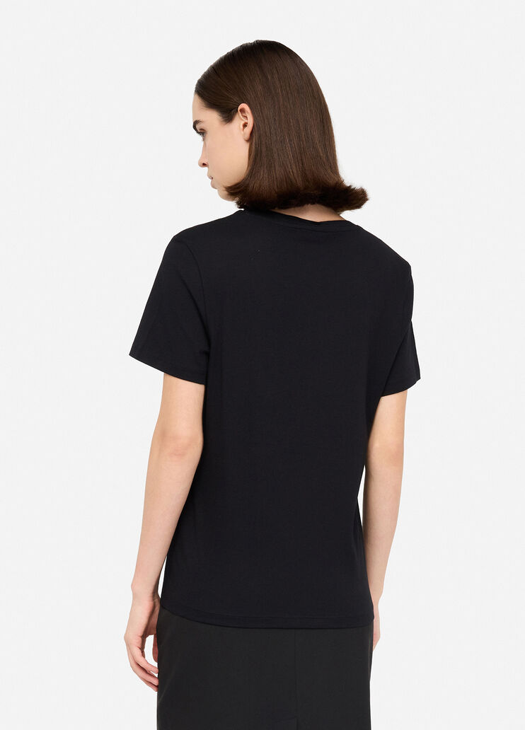 Printed T-shirt with rhinestones black Liu Jo - large image number 1 Printed T-shirt with rhinestones black Liu Jo - large image number 1