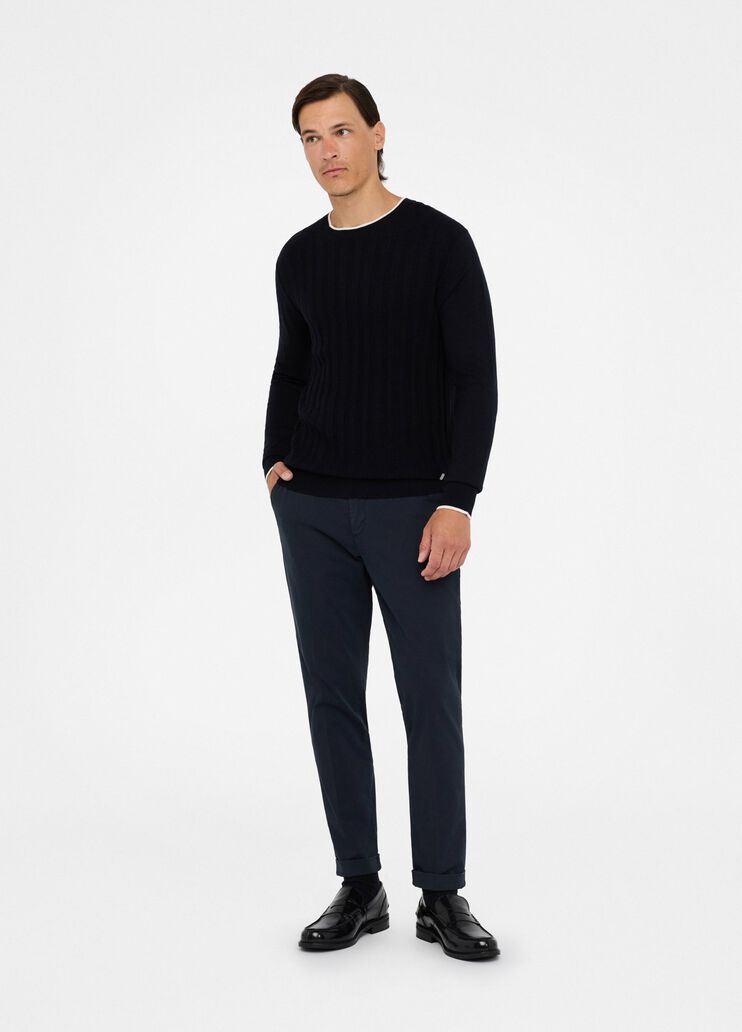 Satin chinos with turn-ups dark blue Liu Jo - medium Satin chinos with turn-ups dark blue Liu Jo - medium
