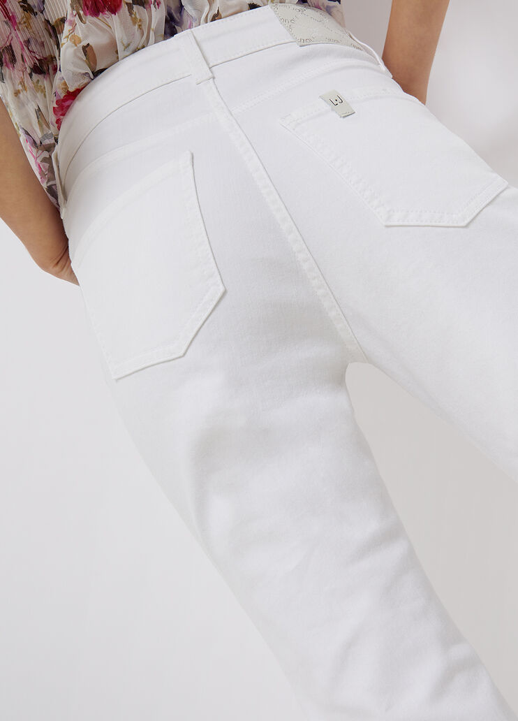 Eco-friendly high-rise jeans optical white Liu Jo - large image number 4 Eco-friendly high-rise jeans optical white Liu Jo - large image number 4