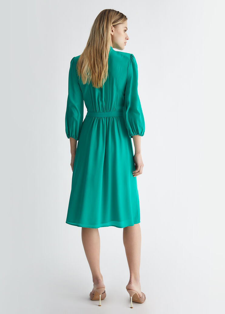 Green silk dress