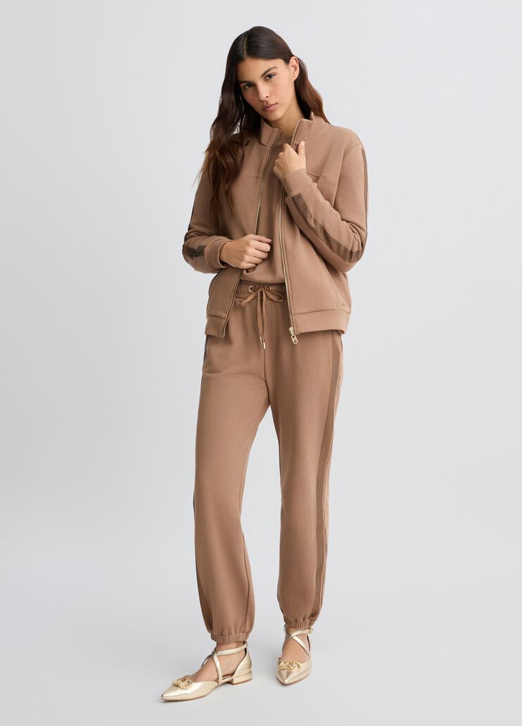 Brown sweatshirt with rhinestones biscuit Liu Jo - large image number 5 Brown sweatshirt with rhinestones biscuit Liu Jo - large image number 5