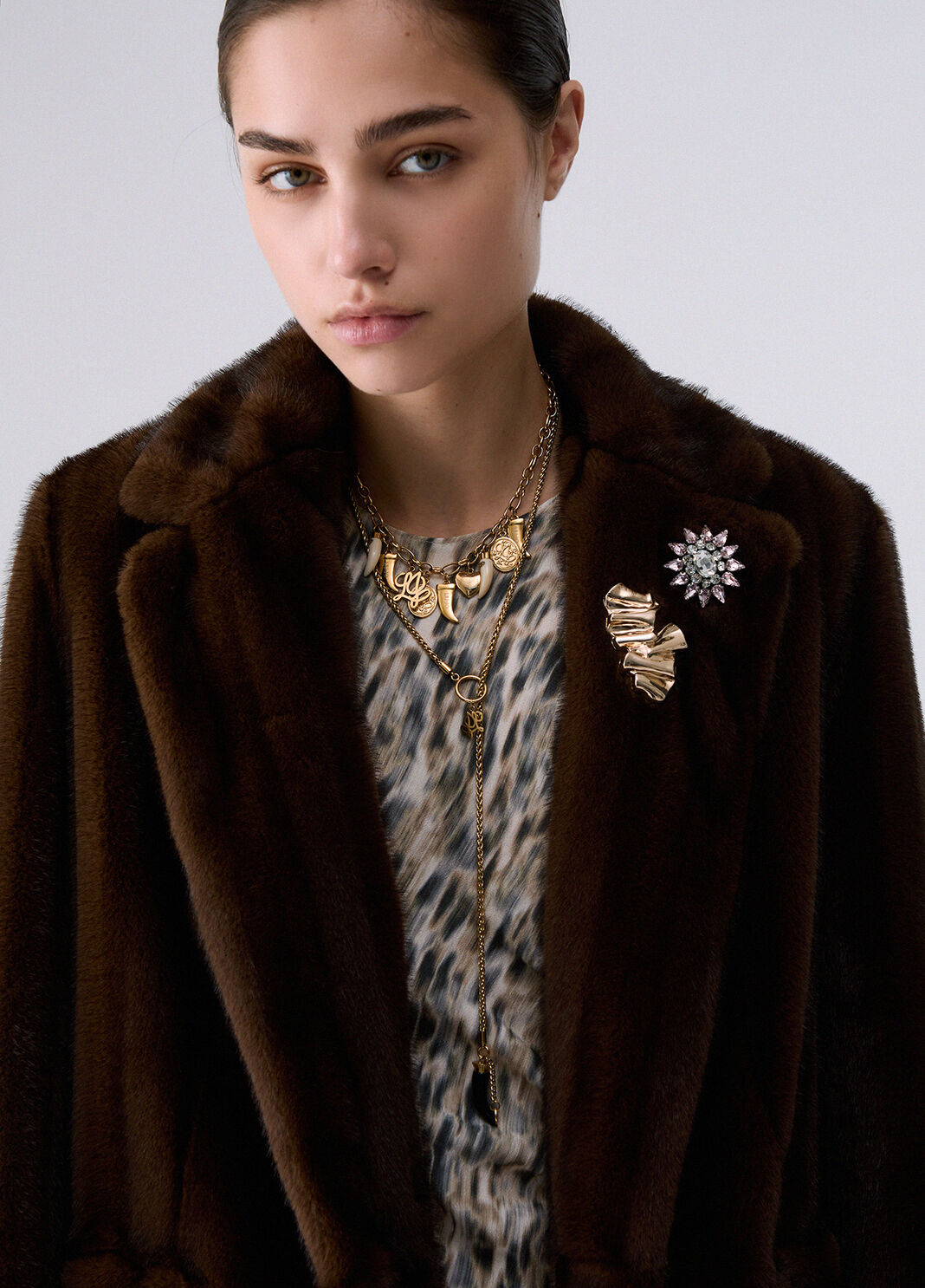 Veste en fausse fourrure marron Liu Jo - large image number 4