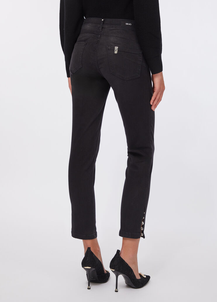 Slim cropped jeans black denim Liu Jo - large image number 1
