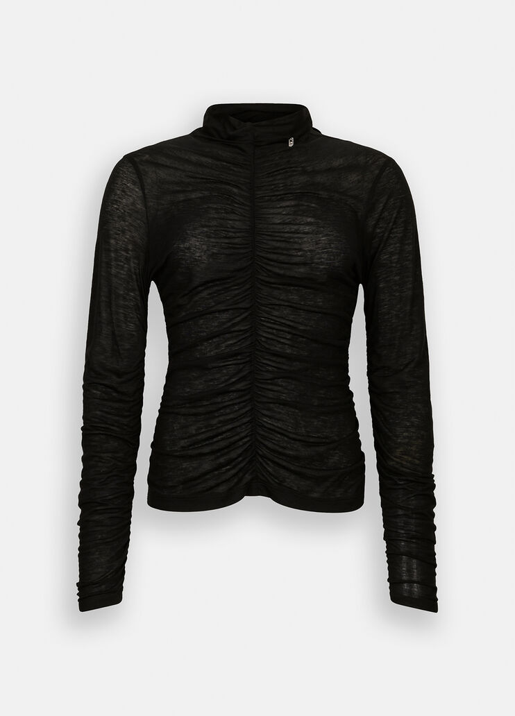 Gathered wool-blend top black Liu Jo - large image number 6