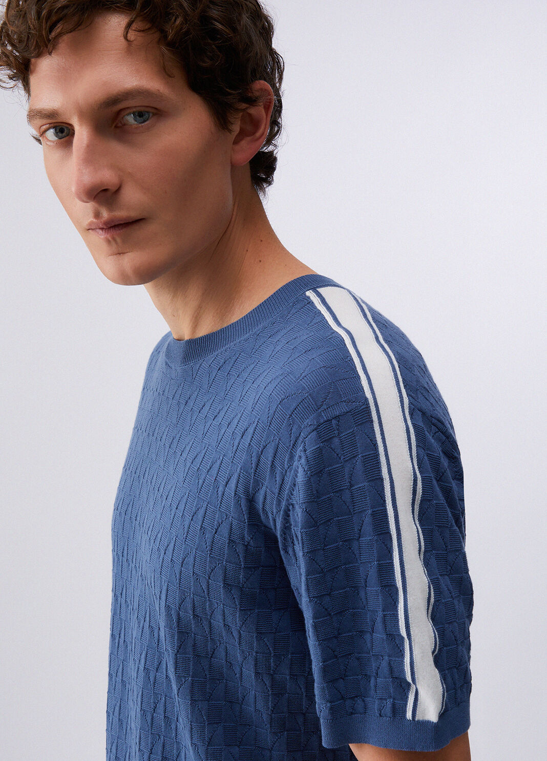 Jacquard knit T-shirt blue Liu Jo - large image number 4