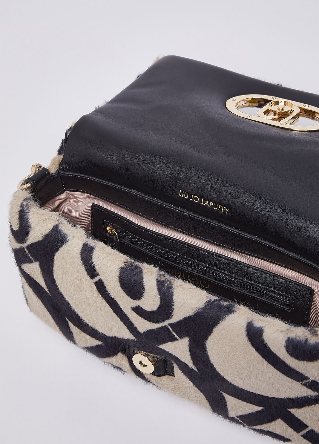 Medium LaPuffy bag with logo white/black Liu Jo - large image number 6