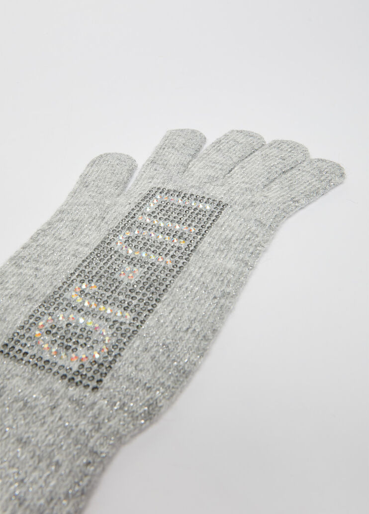 Gloves with logo and gemstones grey Liu Jo - large image number 2