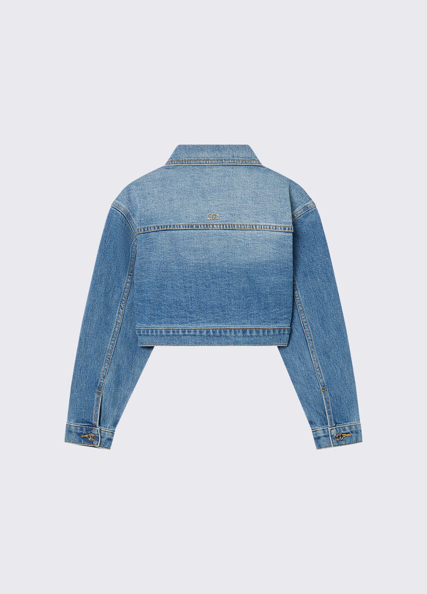 LIU JO パール装飾デニムジャケット Denim jacket with jewel embroidery colour blue denim | Liu Jo