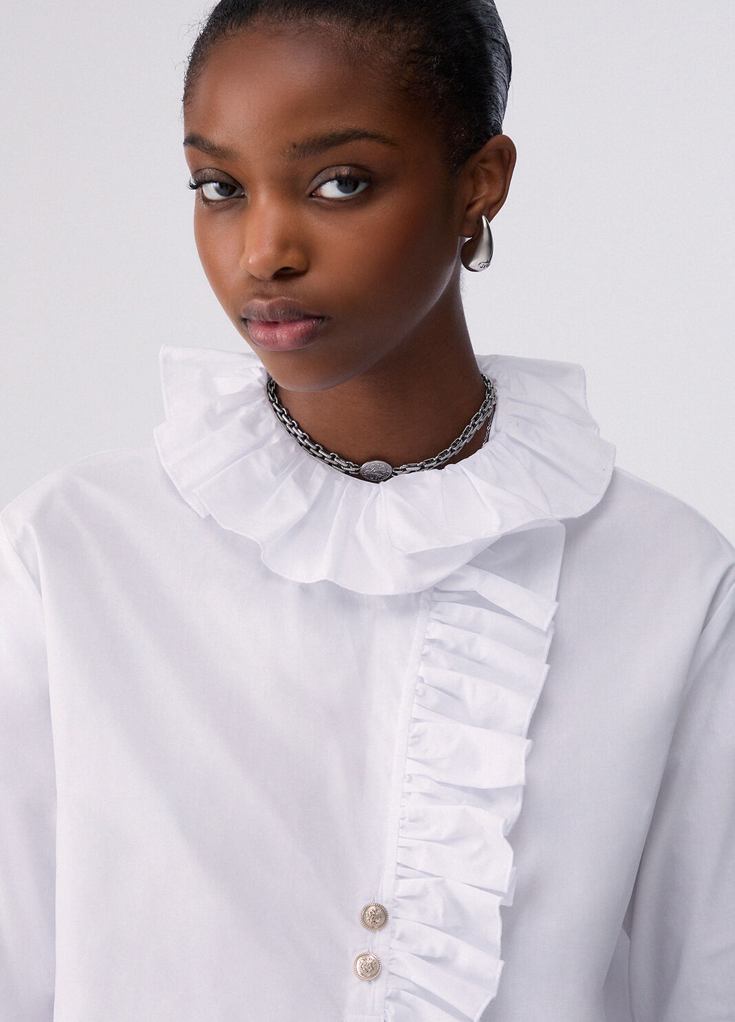 Poplin Shirt with Ruffles optical white Liu Jo - large image number 4