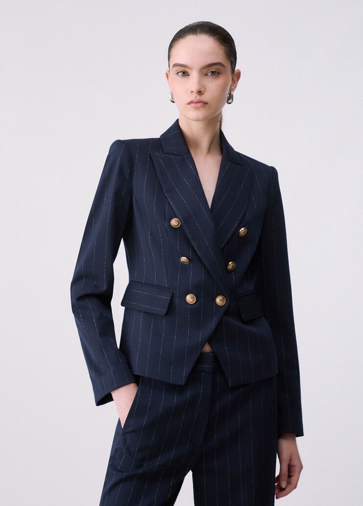 Pinstripe Double-Breasted Blazer blue pinstripe Liu Jo - medium