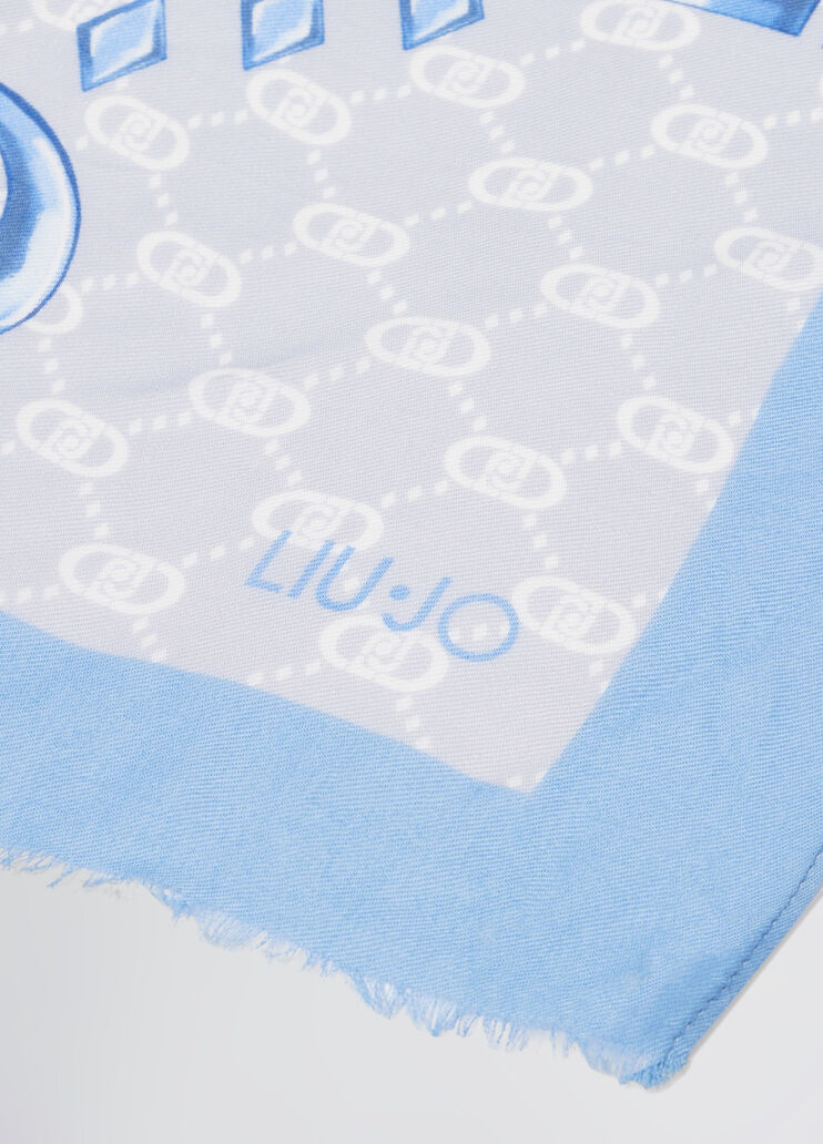 Light blue stole with logo light blue Liu Jo - large image number 3 Light blue stole with logo light blue Liu Jo - large image number 3