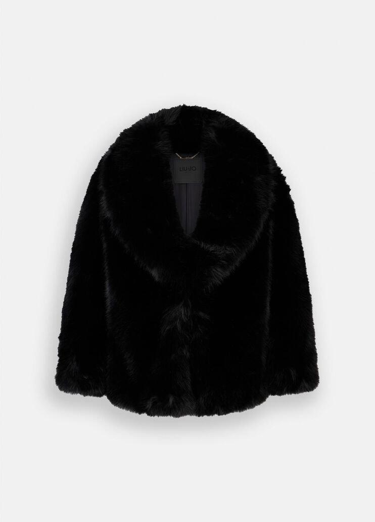 Kunstpelzmantel Schwarz Liu Jo - large image number 6 Kunstpelzmantel Schwarz Liu Jo - large image number 6